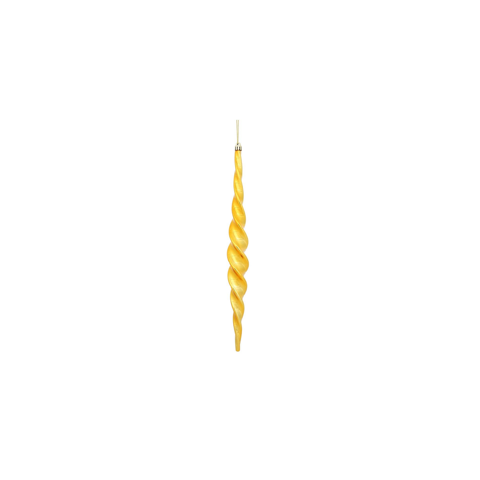 Shiny Spiral Icicle Christmas Ornament, Antique Gold