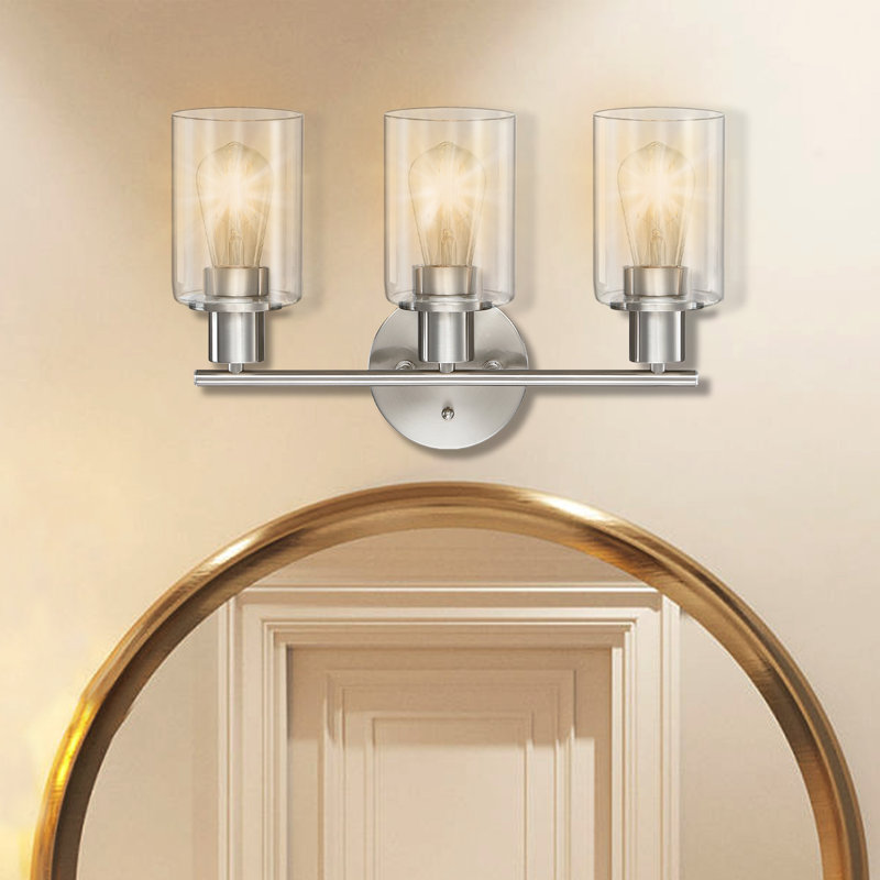 3 - Light Dimmable Vanity Light, Brushed Nickel