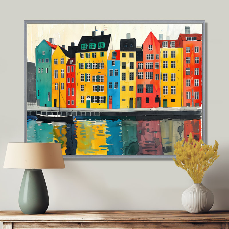 Breaux - Copenhagen Wall Art Living Room, Cadre photo noir, H 12 po x l 20 po