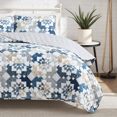 Lucky Brand Serra Patch Reversible Quilt Set