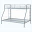 Cadre de lit double superposé argenté brillant Long Beach, mobilier de chambre à coucher moderne bord de mer