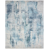 Abstract Area Rug in Blue