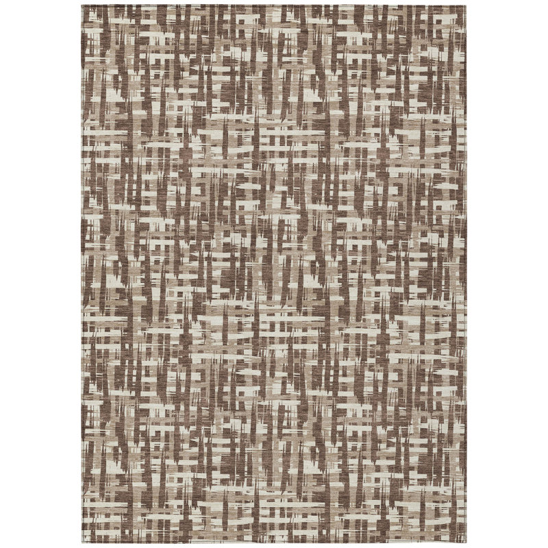 Ayani Brown Washable Indoor-Outdoor Rug - , 10' x 14'