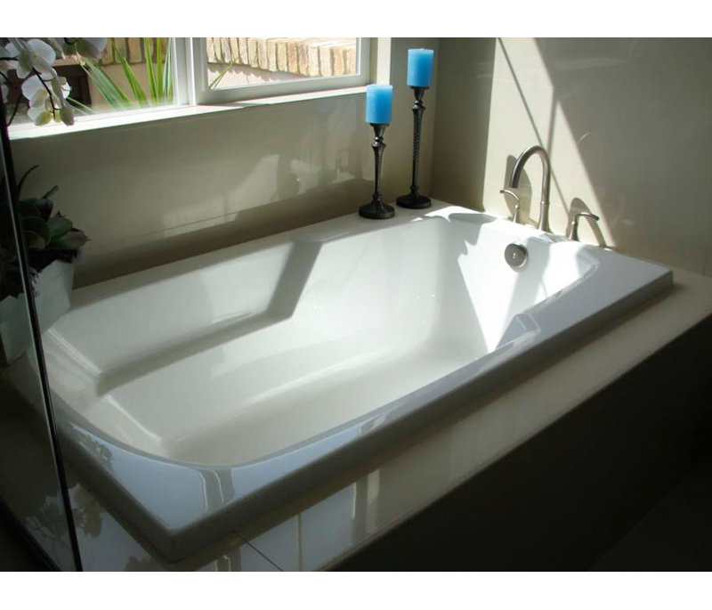 Solo 66'' x 34'' Soaking Acrylic Bathtub, Almond, Polished Chrome