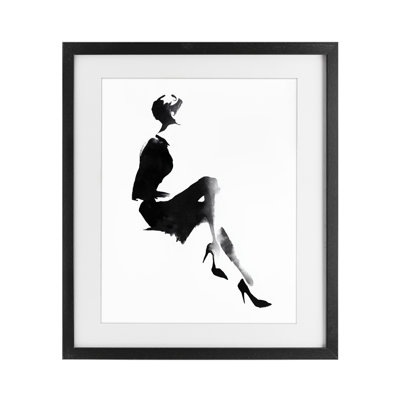 Chic Silhouette Noir Framed Print Under Glass, design by Svetlana Aleynikova