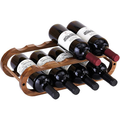Wine Rack And Water Bottle Organizer 2 In 1 For Cabinet And Countertop - Adjustable In 2 Sizes (acacia Wood 2 Tier)