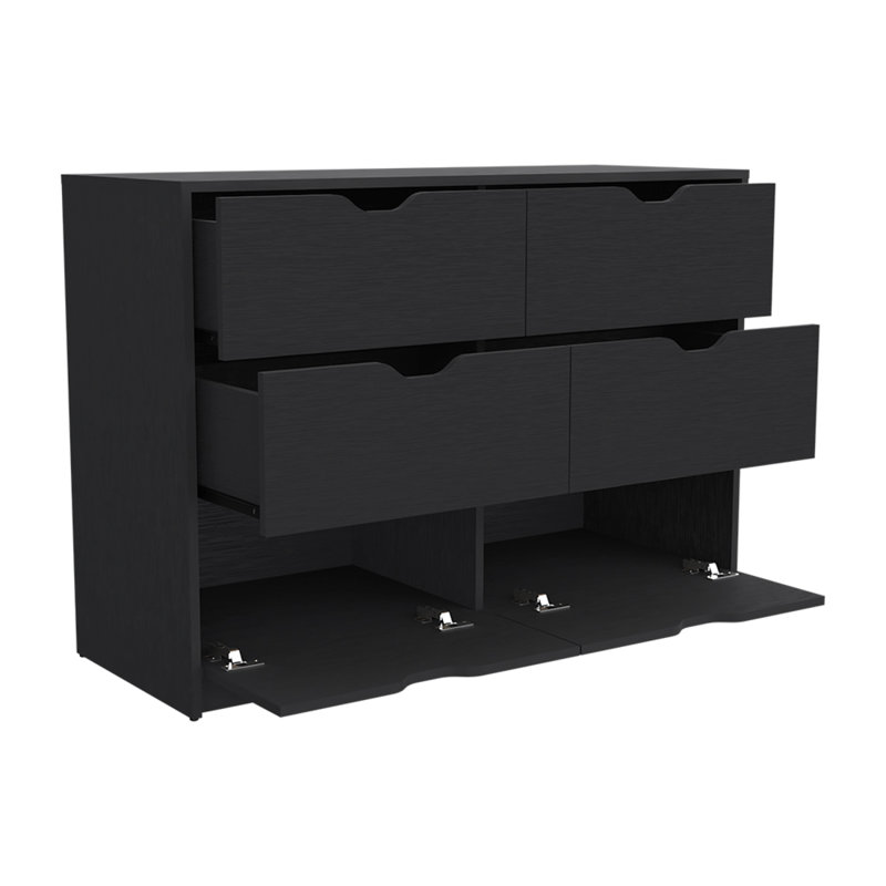 Commode 42 po à quatre tiroirs noire