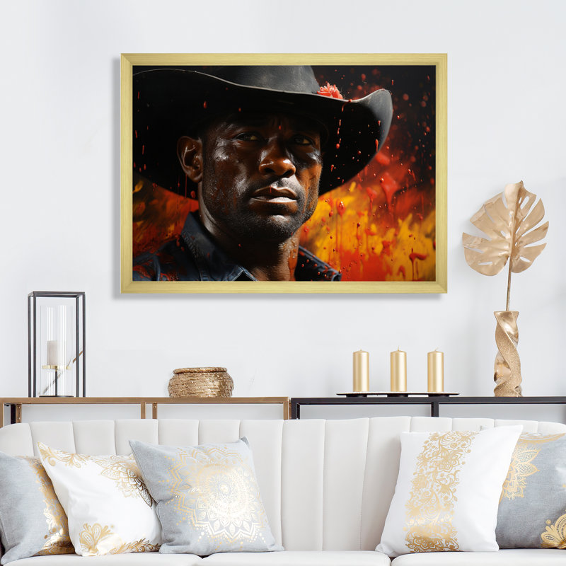 Western Cowboy Pride, portrait sur toile, H 12 po x l 20 po x P 1 po, Cadre doré à une seule photo