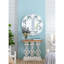 Classic Vintage White Wash Console Table With Brown Wood Top