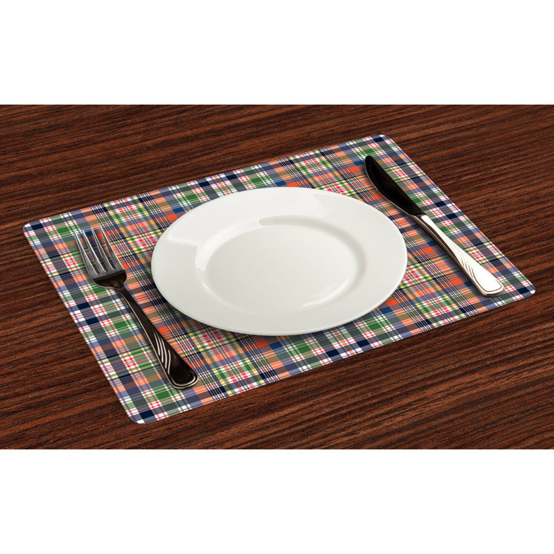 Polyester Plaid Rectangle Placemat