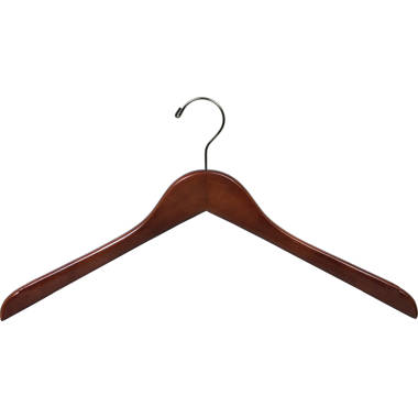 Quality Black Wooden Hangers - Slightly Curved Hanger Set of 20