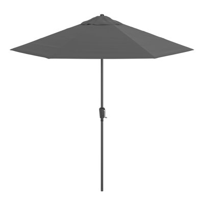 9' Patio Umbrella with Aluminum Pole, Steel Rib, Crank Open, Push Tilt with Solstice Olefin Fabric