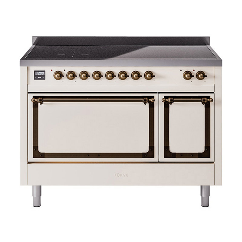 ILVE Nostalgie II Noblesse 48 in Induction Range, Antique White/Burnished