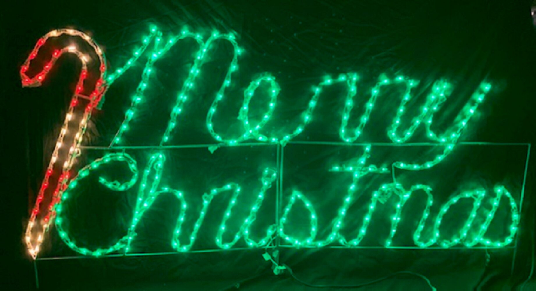 Lori's Lighted D'Lites Merry Christmas with Candy Cane Cursive Letter ...