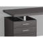 Bureau d'ordinateur 48 pouces rectangulaire avec tiroirs, stratifié gris et pieds en acier