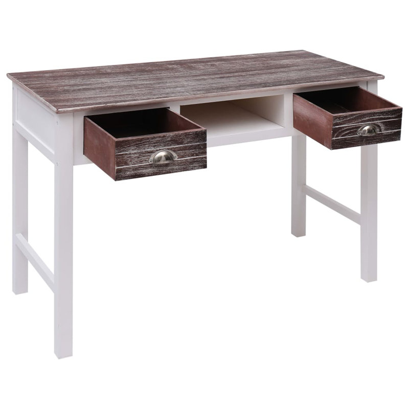 Amher Solid Wood Base Writing Desk, Brown