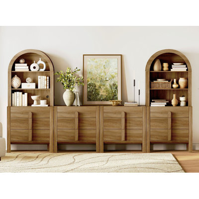 Bibliothèque 71 po H x 126 po l 12 po avec 12 tiroirs, bibliothèque moderne à 6 niveaux avec rangement ouvert, grande vitrine en bois pour le salon, la chambre et le bureau