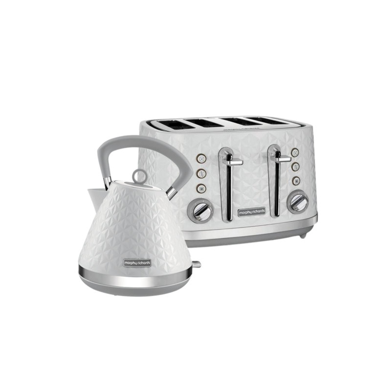Vector Kettle And Toaster Set, White