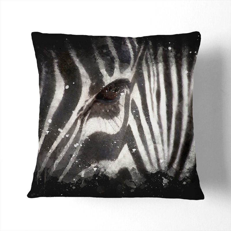 Zebra Vol.4 Paint Splash Square Throw Cushion, 55cm H x 55cm W x 20cm D