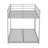 Full Over Full Metal Bunk Bed, Low Bunk Bed With Ladder, Silver