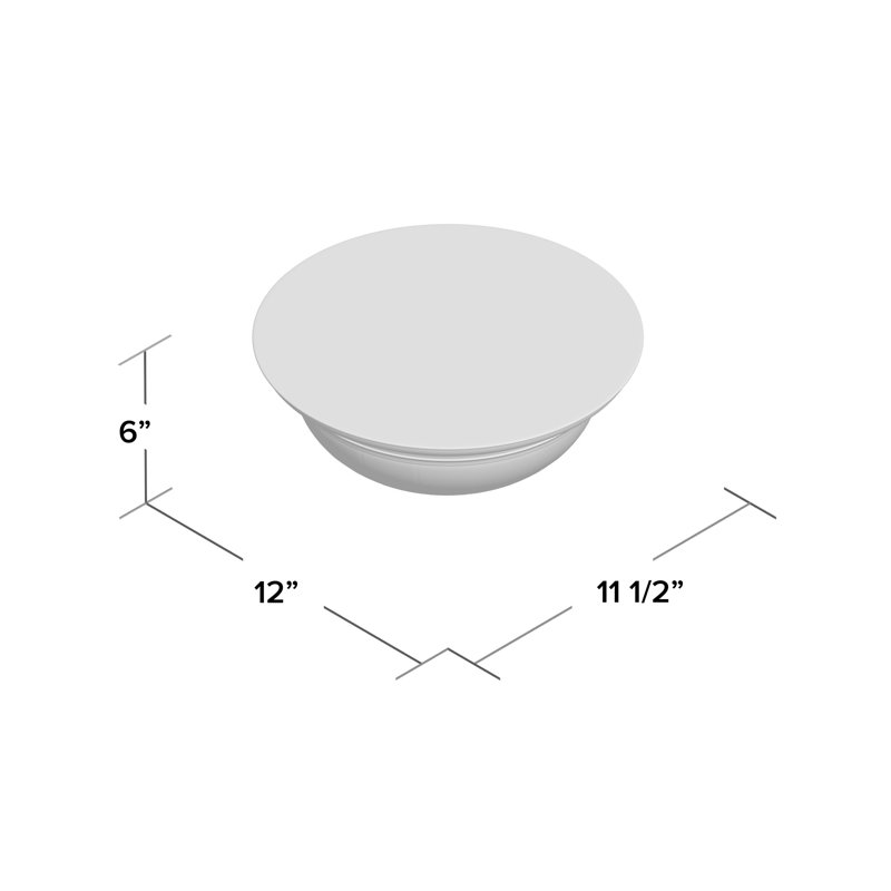 Plafonnier encastré Carder, Nickel satiné, H 6 po x l 12 po