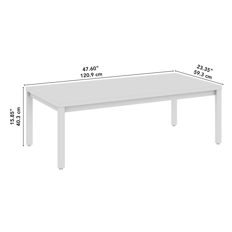 Storm Gray Rectangular Wood and Metal Coffee Table