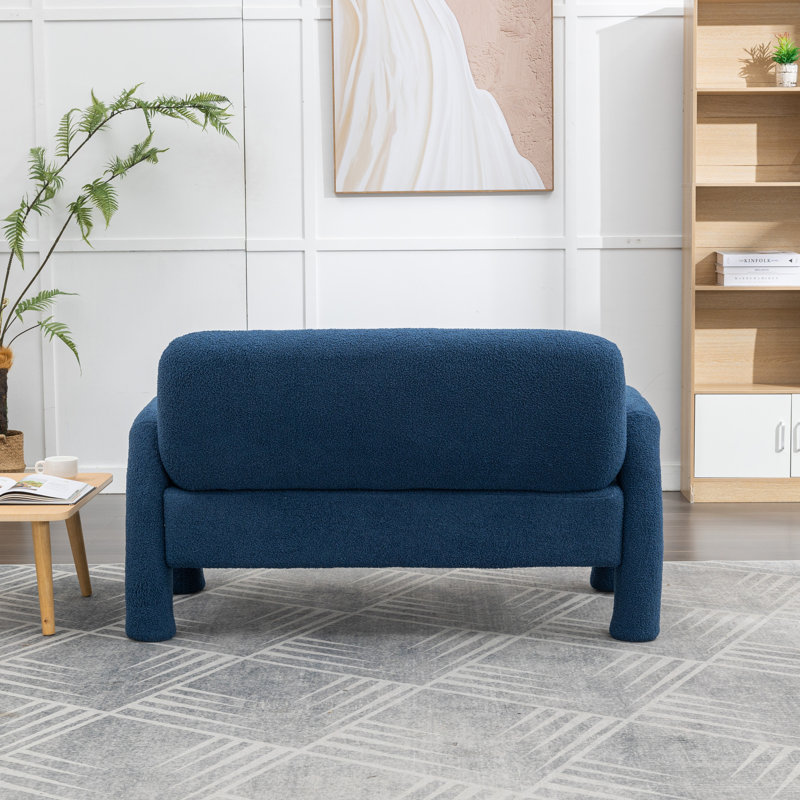 Jasyia Upholstered 51'' Loveseat, Navy 100% Polyester