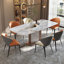 White Rectangular Colored crystal stone with Stone &Carbon steel Dining Table For Dining Room/Kitchen-859880472