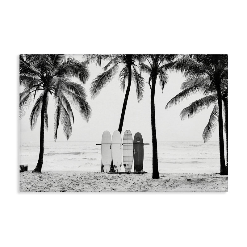 «Cented Surf Boards View», art mural sur toile par Sissi et Seb, H 30 po x l 45 po