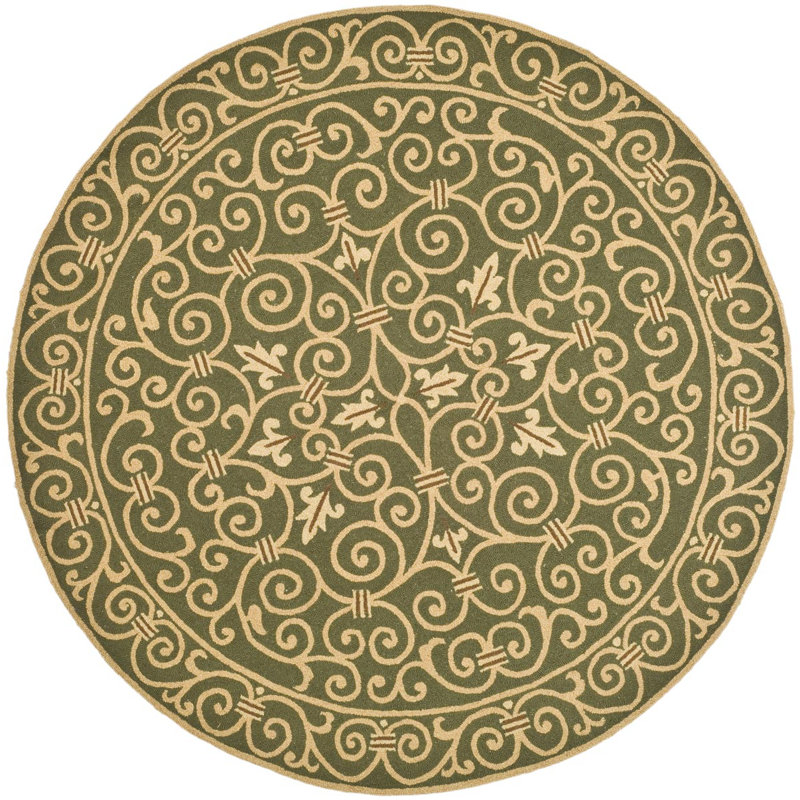 Chelsea Hand Hooked Wool Pile Oriental Rug, Round 8'