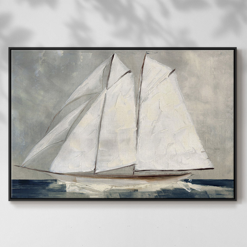 «Réglage de voile», reproduction sur toile, H 27 po x l 41 po x P 2 po, Noir