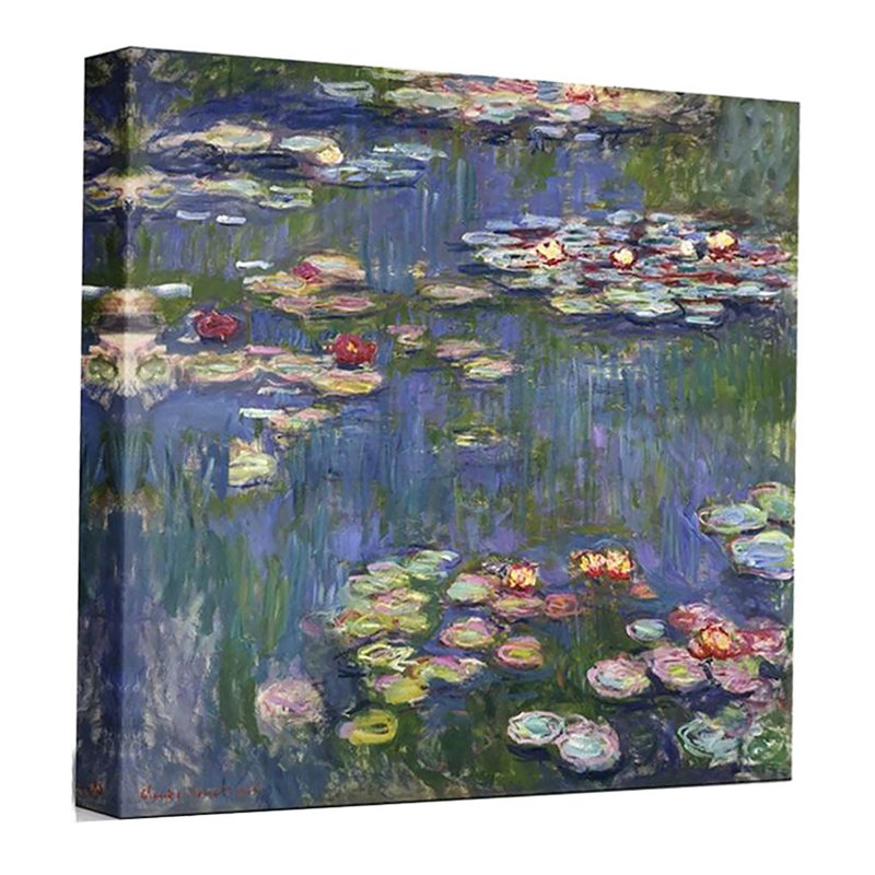 "Les Nymphéas" par Claude Monet, reproduction d'art sur toile tendue, H 16 po x l 16 po x 1,5 po