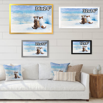«Dogs pendant la saison de Noël», reproduction d'art sur toile