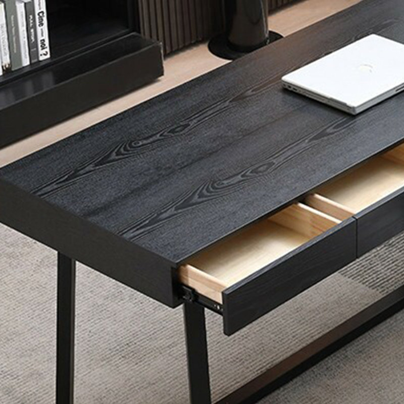 Bureau haut de gamme noir de luxe, H 29,52 po x l 62,99 po x P 23,62 po