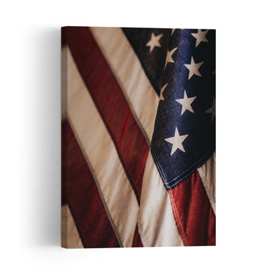 Historic American Flag Classic Traditional Vintage Landscape Nature Wall Art Print