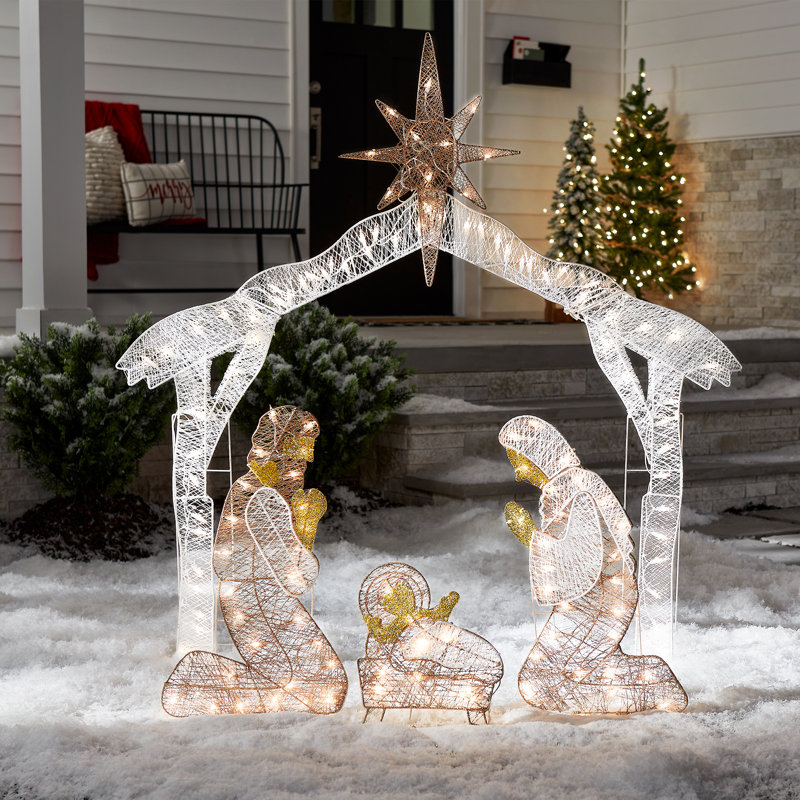 55in. Nativity Scene with Clear Mini Lights