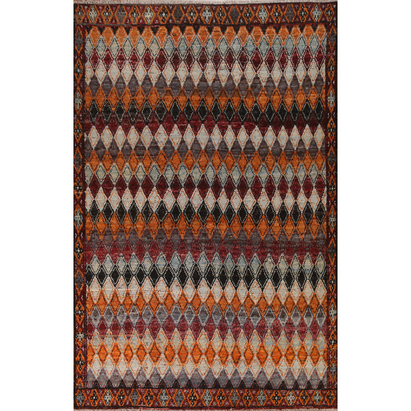 Tapis géométrique marocain noué à la main 7 x 10
