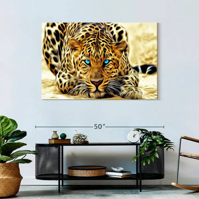 Impression sur toile «Blue Eyed Jaguar», H 30 po x l 45 po x P 1,25 po