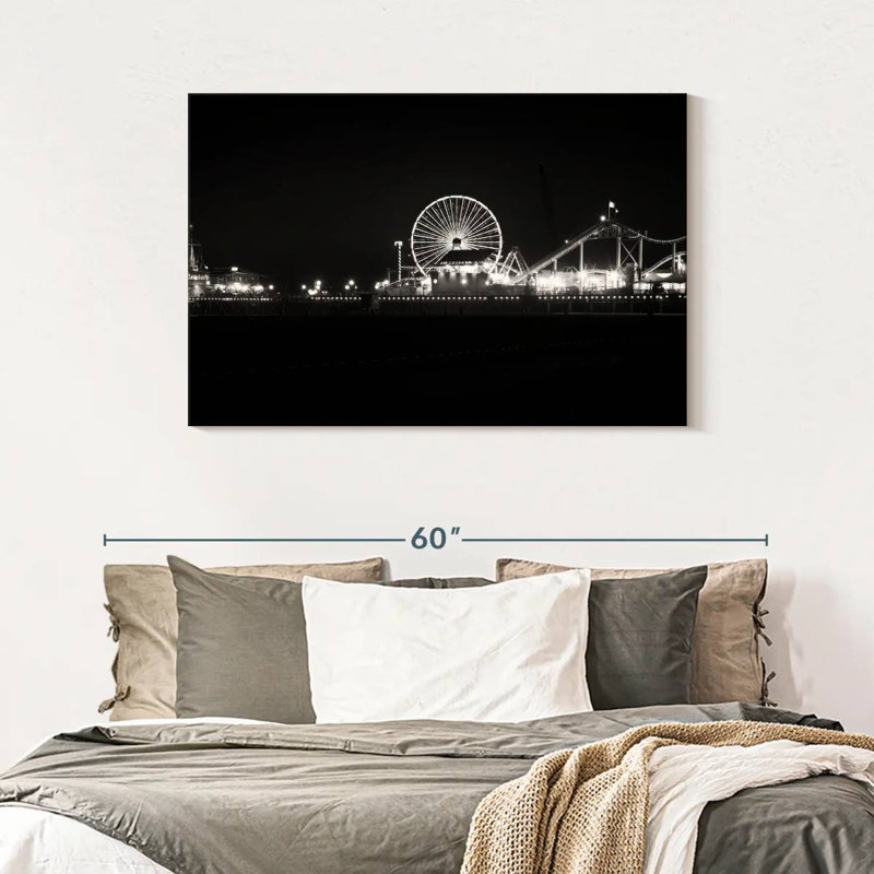 Jetée Kerner Santa Monica la nuit, H 30 po x l 45 po