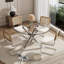 1 table de salle à manger en verre trempé et 4 chaises en porte-à-faux en velours-2141745543-2141745562