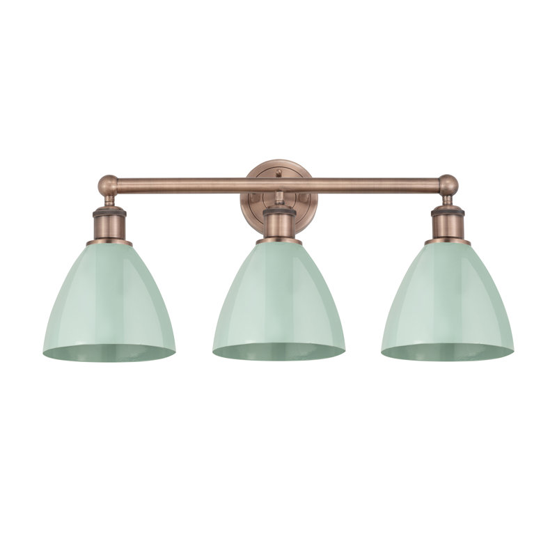Anglie 3 - Light Dimmable Vanity Light, Seafoam, Antique Copper