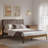 Bethelmie Solid Wood Upholstered Headboard Queen Bed Frame-97285328-107443382