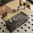 8-Door Black And Wood Grain Closet Island