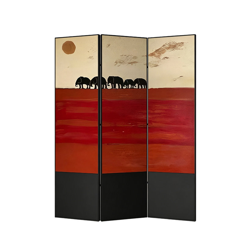 Paravent vintage pliable en aluminium avec panneaux en toile, H 70,87 po x l 70,87 po x P 0,98 po