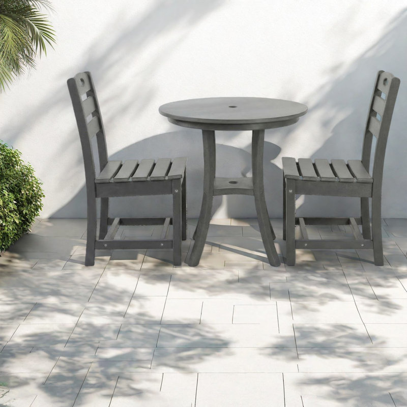 Ensemble de salle à manger Hdpe, gris anthracite, idéal pour les petits espaces