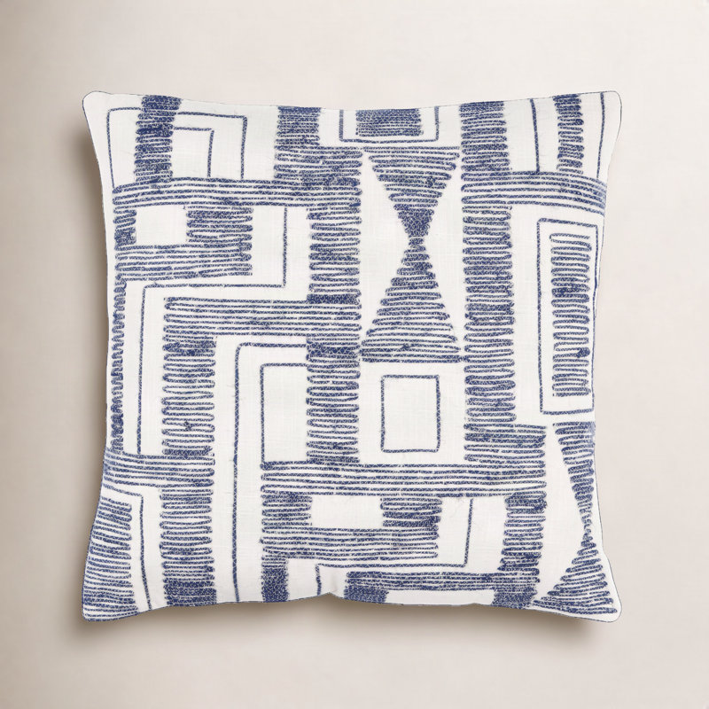 Dania Cotton Pillow Cover, 18" x 18", Polyester/Polyfill