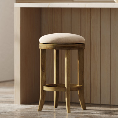 Tabouret de bar pivotant sans dossier, hauteur du comptoir, 66 cm (26 po), assise rembourrée couleur chèvrefeuille, monobloc