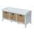 Beige And Teal Bench With 3-Drawer-1869146188