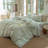 DONEUS Striped Duvet Cover Set 100% Washed Cotton Linen Like Soft Feelling Breathable Bedding-113054925-118101062