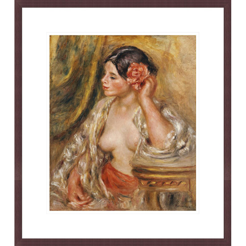 Gabrielle a sa Coiffure par Pierre-Auguste Renoir, impression giclée encadrée, H 20,13 po x l 17,75 po